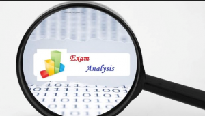 magnifying glass with the words Exam Analysis shown