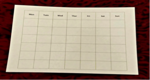 image of a blank weekly calendar planner