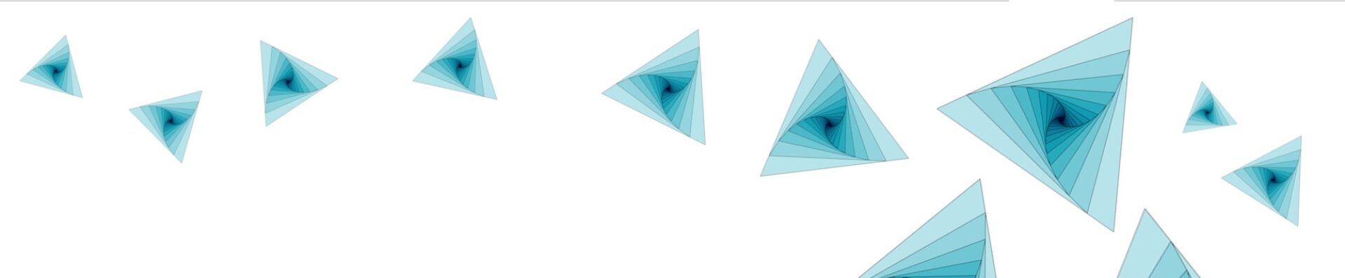 logo triangles across a banner